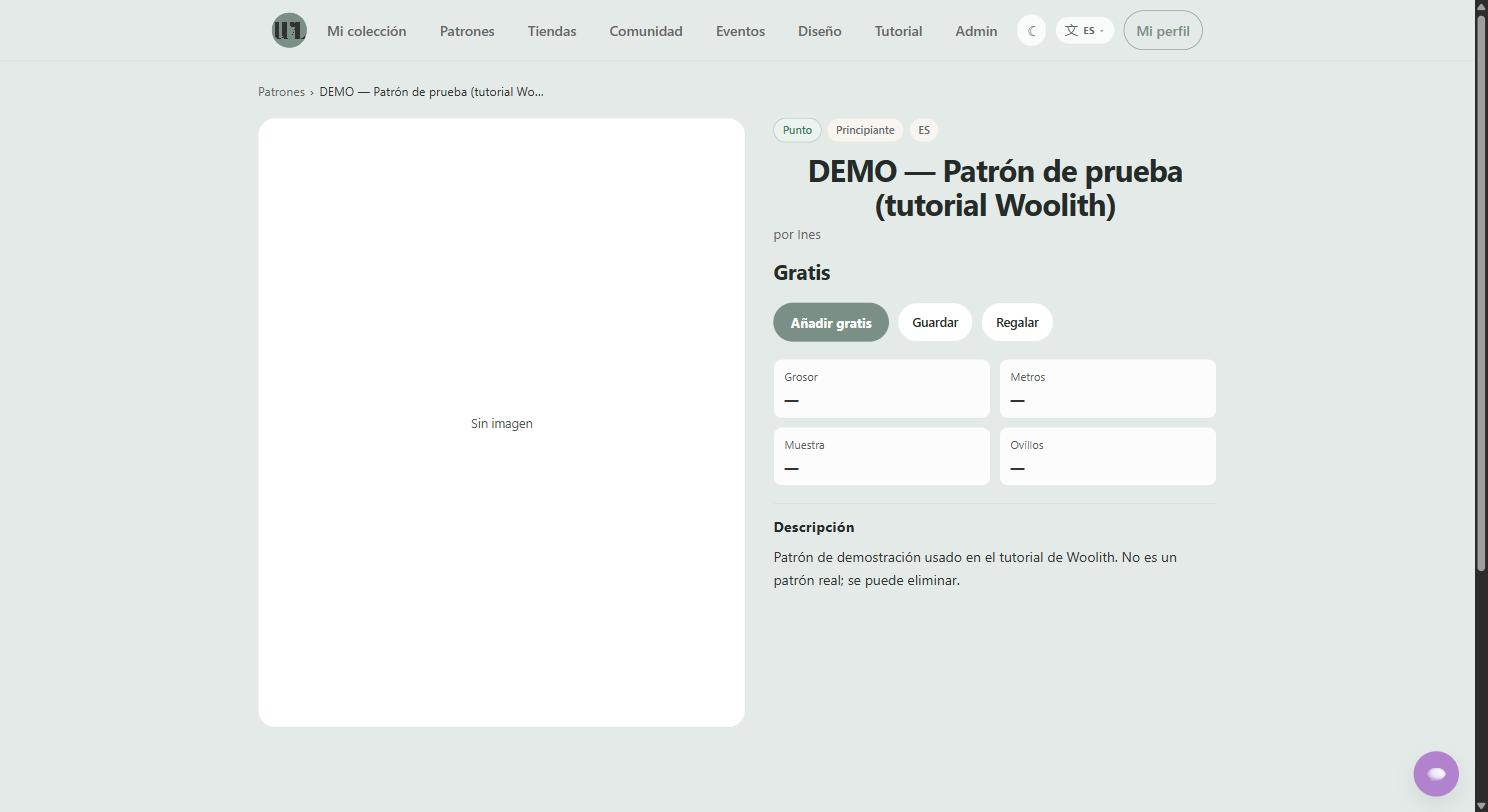 La ficha del patrón