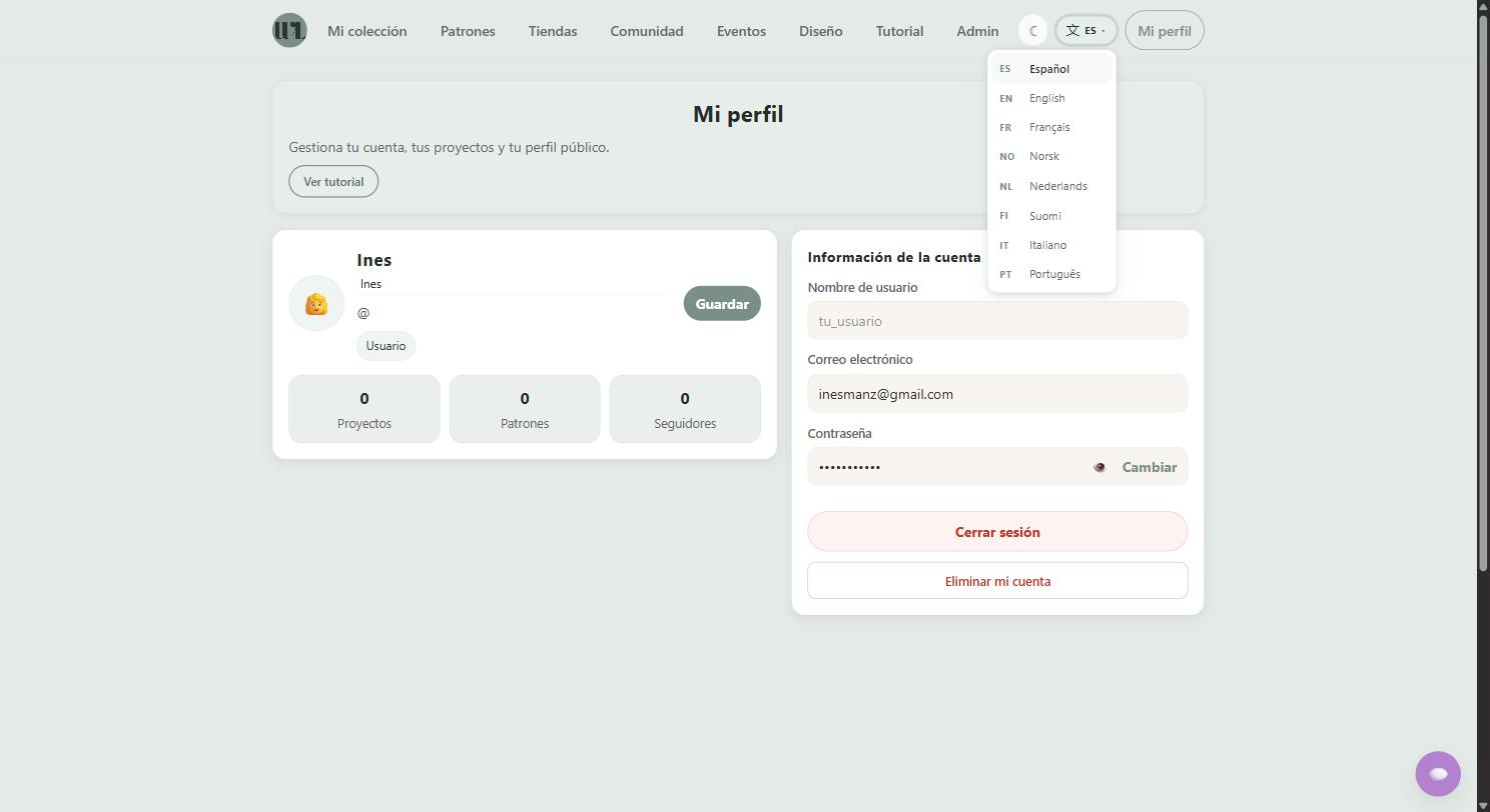 Cambiar de idioma